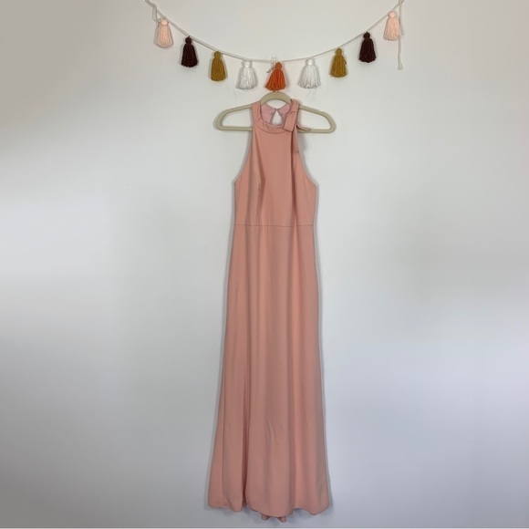 After Six Dresses & Skirts - After Six Bow Neck Open Back Trumpet Gown Pink Size 12
